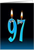 97th Birthday humor with candles and eyeballs card