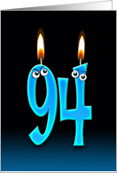 94th Birthday humor with candles and eyeballs card