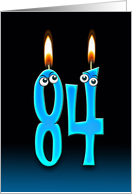 84th Birthday humor with candles and eyeballs card