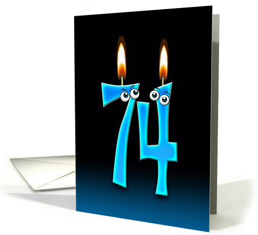 74th Birthday humor with candles and eyeballs card (1141470)