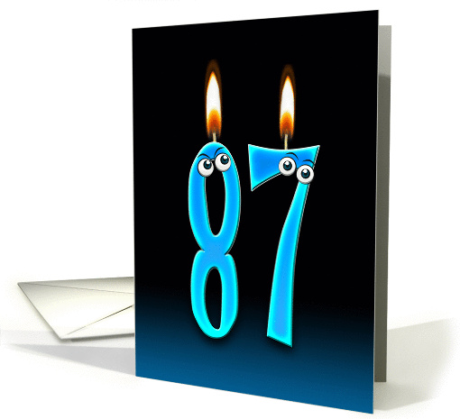 87th Birthday humor with candles and eyeballs card (1141482)