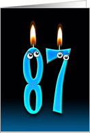 87th Birthday humor with candles and eyeballs card