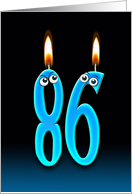 86th Birthday humor with candles and eyeballs card