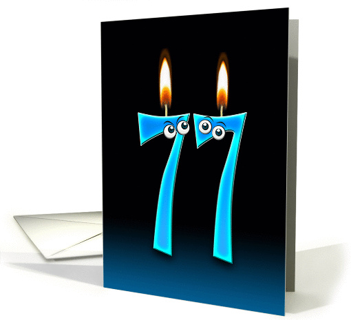 77th Birthday humor with candles and eyeballs card (1141496)