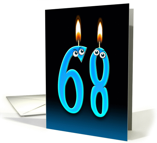 68th Birthday humor with candles and eyeballs card (1141502)