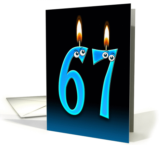 67th Birthday humor with candles and eyeballs card (1141504)