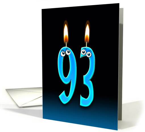 93rd Birthday humor with candles and eyeballs card (1141508)