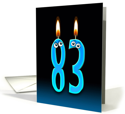 83rd Birthday humor with candles and eyeballs card (1141510)