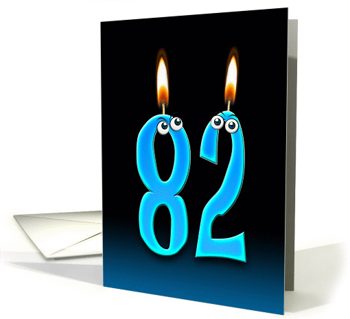 82nd Birthday humor with candles and eyeballs card (1141522)