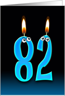 82nd Birthday humor with candles and eyeballs card