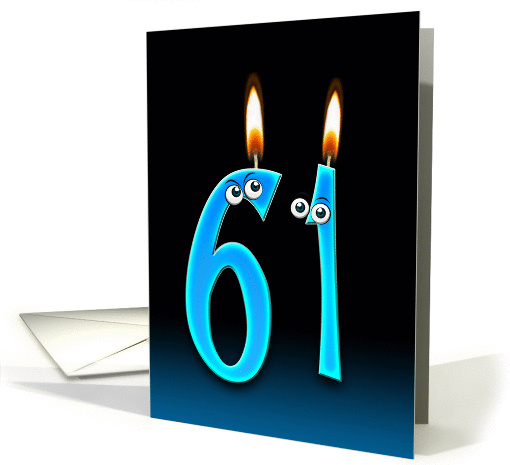 61st Birthday humor with candles and eyeballs card (1141530)
