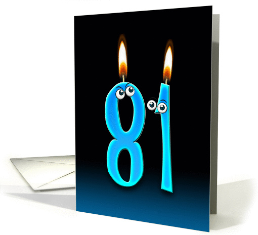 81st Birthday humor with candles and eyeballs card (1141532)