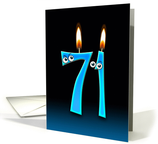 71st Birthday humor with candles and eyeballs card (1141536)
