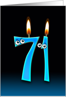 71st Birthday humor with candles and eyeballs card
