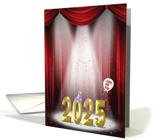 2024 New Year's Eve Party Invitation In Spotlight With Confetti card