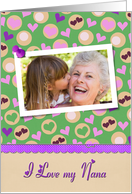 Grandparents Day for Nana photo card with hearts card