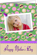 Mother’s Day photo card with hearts card