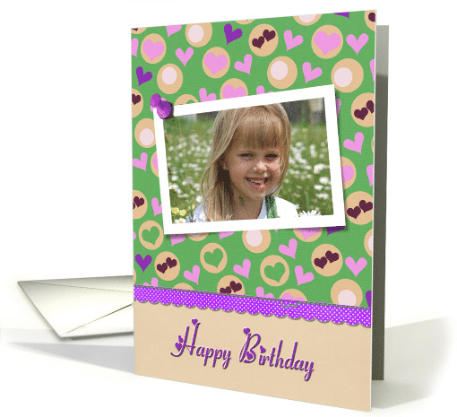 Birthday photo card with hearts card (1151798)