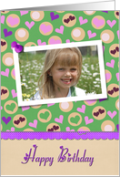 Birthday photo card with hearts card