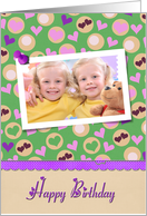 Mom’s Birthday photo card with hearts card