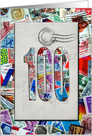 100th Birthday for Stamp Collector with postmark card