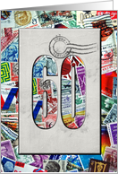 60th Birthday for Stamp Collector with postmark card