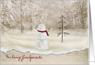 Christmas for Grandparents-snowman with gold star card