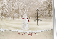 Snowman With Gold Star for Godfather’s Christmas card