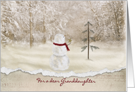 Christmas for Granddaughter snowman with gold star card