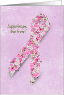 for Friend pink ribbon for breast cancer patient card