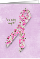 for Daughter pink ribbon for breast cancer patient card