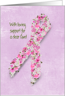 for Aunt-pink ribbon for breast cancer patient card