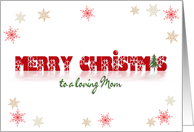 Merry Christmas for Mom, Snowflake Border On White card