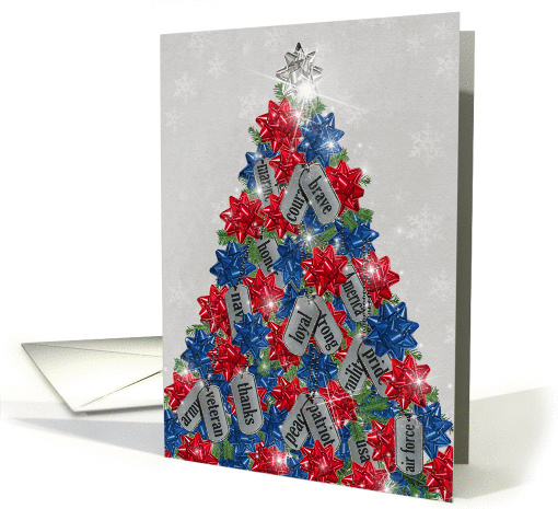 Christmas military thank you with dog tags card (1183294)