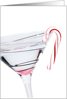 Christmas Party Invitation-cocktail with candy cane on white card