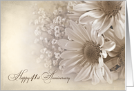 41st Wedding Anniversary daisy bouquet in sepia tones and texture card