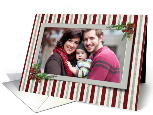 Christmas photo card with striped background card (1192994)