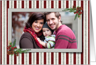 Christmas photo card with striped background card