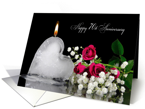 70th Anniversary for spouse-melting ice heart with flame... (1216112)