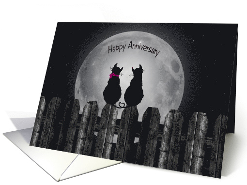 Anniversary for spouse, silhouette of cats on a fence... (1220656)