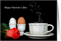 Happy Valentine’s Day for sweetheart- breakfast with steamy hearts card