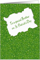 for Brother on St. Patrick’s Day white card in shamrock leaves card