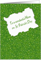 for Mom on St. Patrick’s Day-white card in layers of shamrocks card
