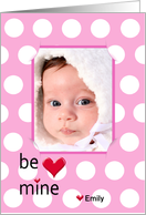 Grandparents’ Valentine’s Day-polka dot photo card with custom name card