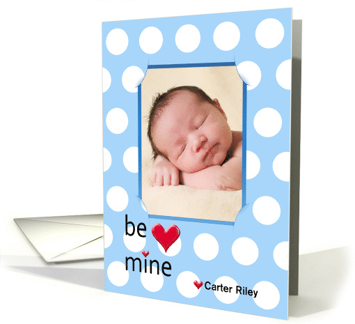 Valentine's Day polka dot photo card with custom name and... (1239218)