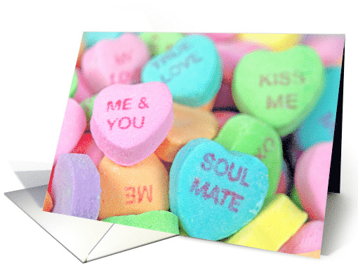 Valentine's Day for Wife, close up of candy hearts card (1242510)