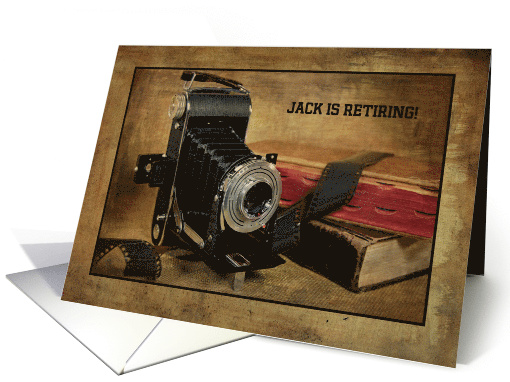 Retirement party invitation-vintage bellows camera with... (1253430)