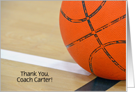 Thank You to Basketball Coach basketball with customized name card