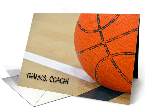 Thank You to Basketball Coach-close up of a basketball card (1254506)
