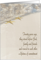 20th Anniversary Vow Renewal Invitation-starfish in ocean surf card